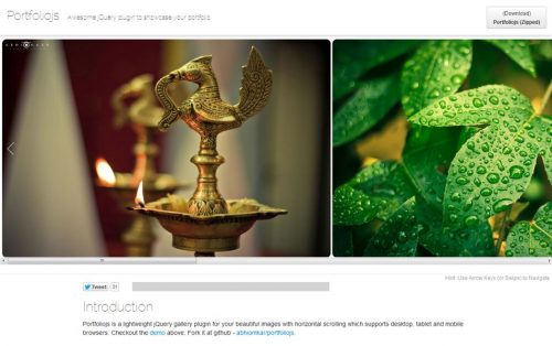 Portfoliojs - это легкий плагин галереи jQuery для ваших красивых изображений
