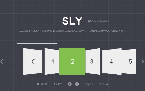 Sly - это библиотека JavaScript для расширенной однонаправленной прокрутки с поддержкой навигации по элементам
