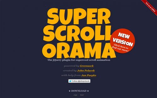 Плагин jQuery для анимации прокрутки supercool.