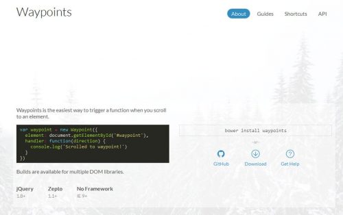 Waypoints - это библиотека, которая упрощает выполнение функции всякий раз, когда вы переходите к элементу.