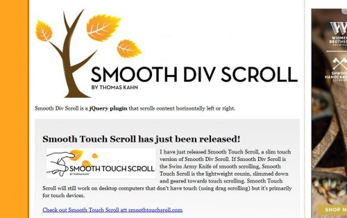 Smooth Div Scroll - это плагин jQuery, который прокручивает содержимое по горизонтали влево или вправо.