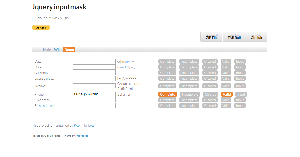 Inputmask панацея
